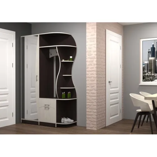 Прихожая Соло-9, Венге Магия/Дуб Крафт Белый, 1300/400/2100