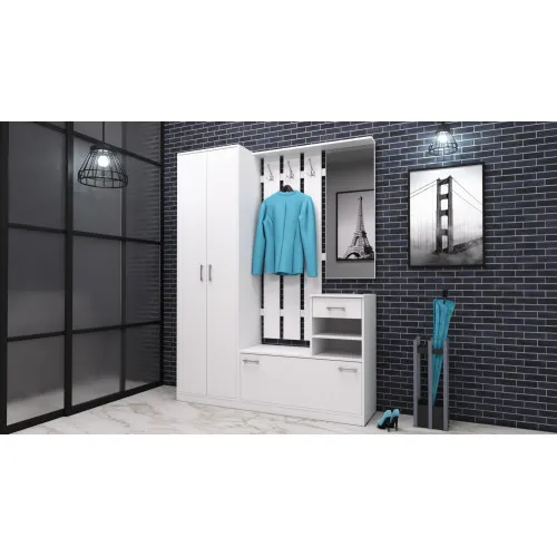 Прихожая Соло-3, Белый, 1600/400/2100