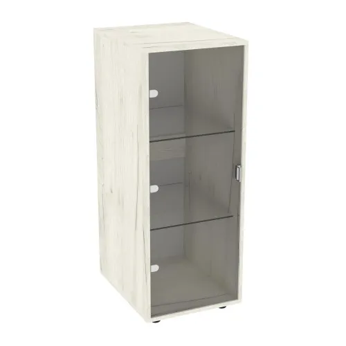 Пенал зі склом Hugo H-5, Дуб Крафт Білий, 420/520/1100