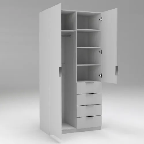 Шкаф Кристалл 1, Белый, 1000х520х2100