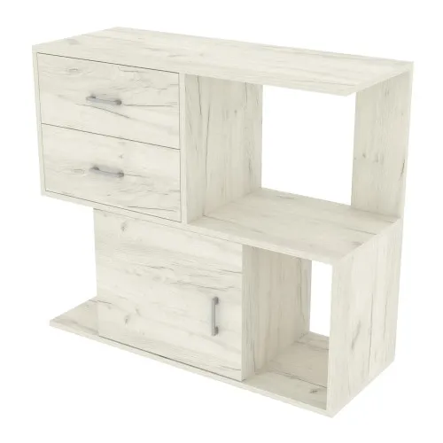 Тумба для салона TS-3, Дуб Крафт Белый, 900/350/800