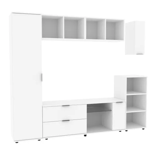 Стенка в гостиную Ketrin-1, Белый, 2240х425х1880