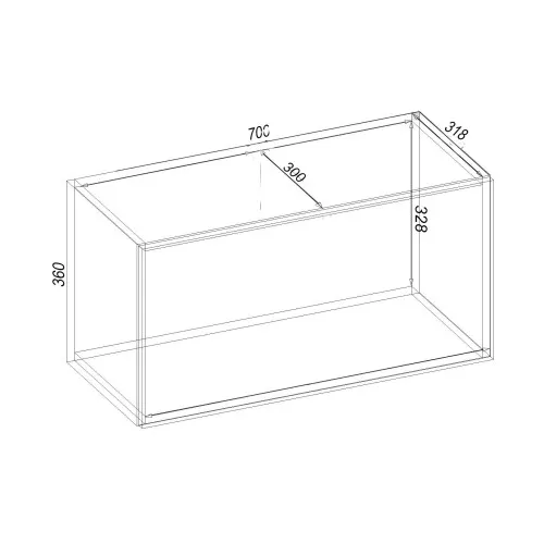 Полка навесная К-16, Самоа Дымчатый, 700/318/360