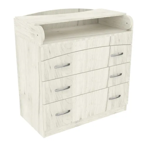 Комод пеленальный №2, Дуб Крафт Белый, 864/465/916