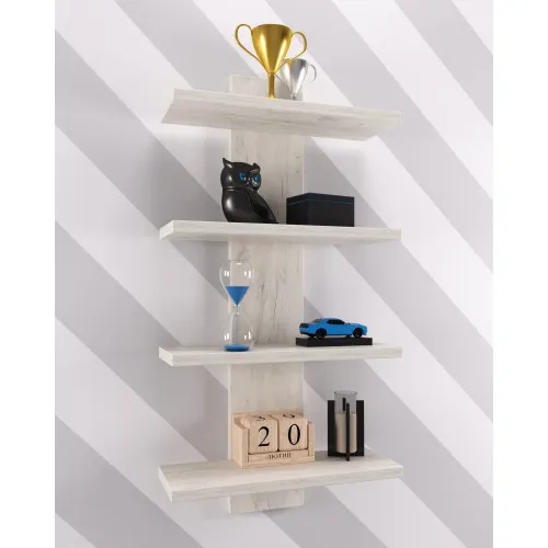 Полка навесная ПН-5, Дуб Крафт Белый, 350/140/700