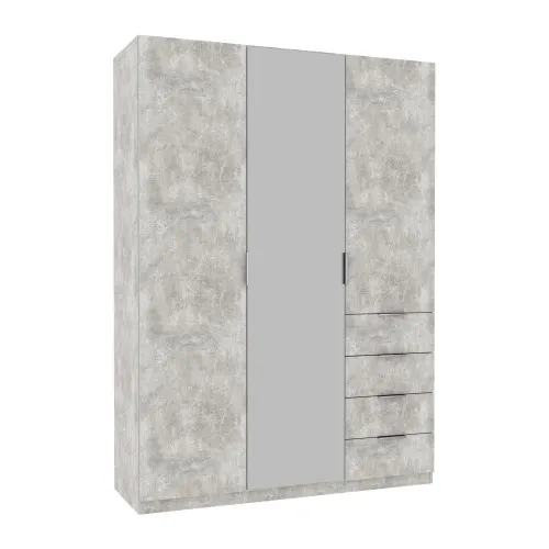 Шкаф Кристалл 2, Бетон, 1500х520х2100