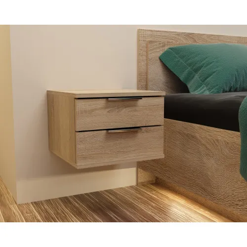 Тумба навесная прикроватная Кристалл, Дуб Сонома, 400/400/290