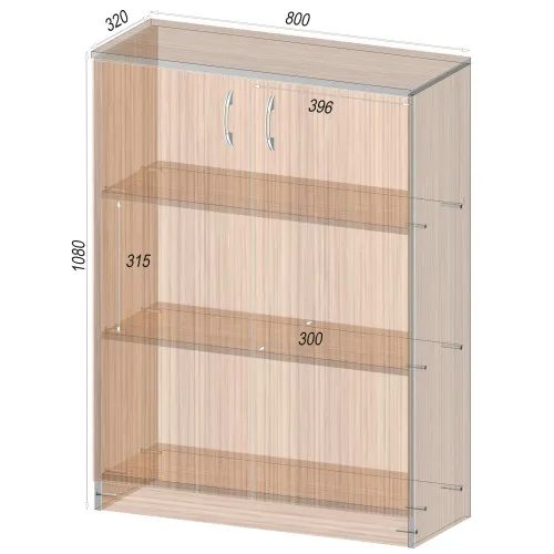 Тумба офисная ОСМ-2, Антрацит, 800/320/1080