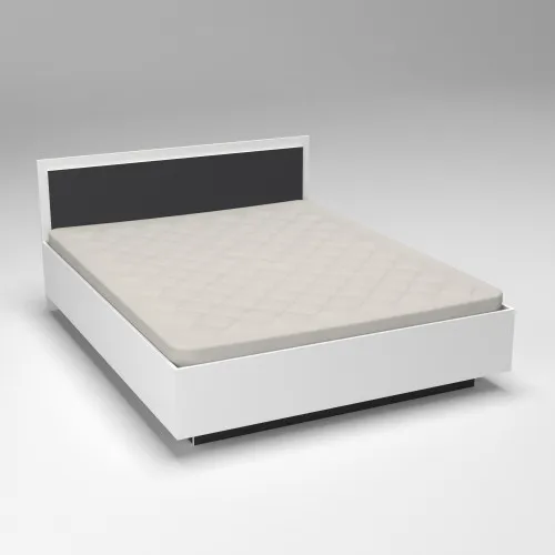 Кровать Кристалл №2 двуспальная, Белый/Антрацит, 2035х1632х850