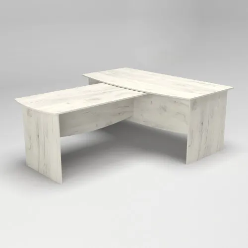 Стіл для переговорів Лідер, Дуб Крафт Білий, 1800/2220/760