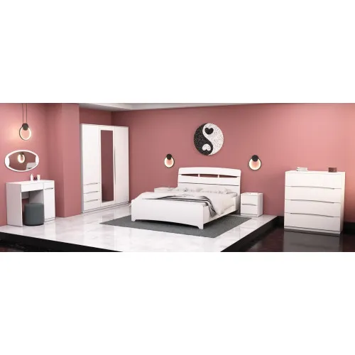 Кровать Дельта двуспальная, Белый, 2132х1650х1070