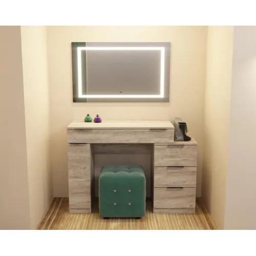 Стол туалетный Трюмо Кристалл, Самоа Дымчатый, 1200/452/847