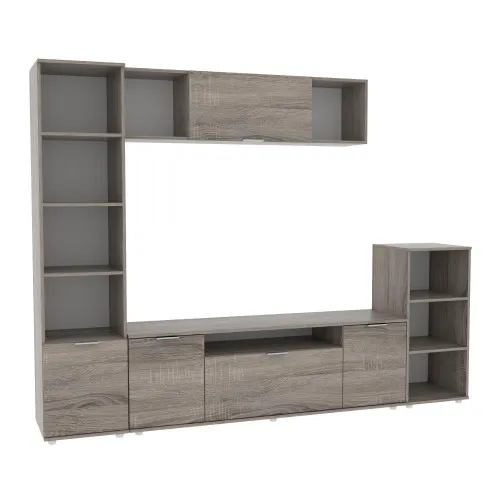 Стенка в гостиную Ketrin-4, Дуб Сонома Трюфель, 2440х425х1880