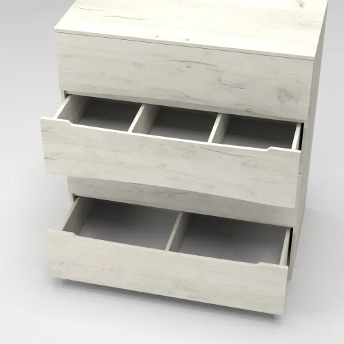 Комод Дельта №1, Дуб Крафт Білий, 1090/610/1200