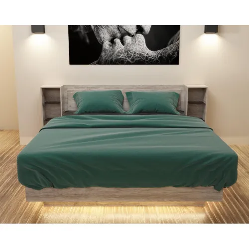 Кровать Кристалл №1 двуспальная, Самоа Дымчатый, 2035х2176х850