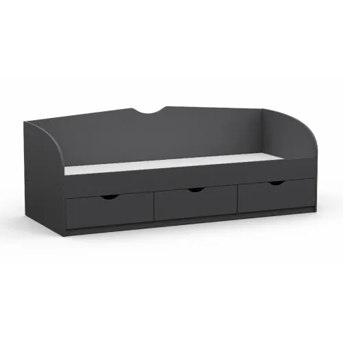 Кровать односпальная L-8, Антрацит, 2030х834х766