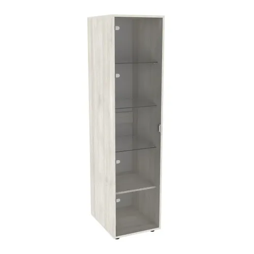 Пенал зі склом Hugo H-4, Дуб Шамоні Світлий, 420/520/1700