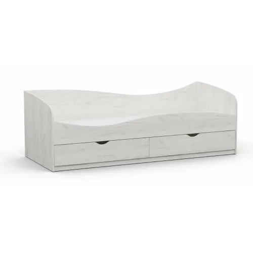 Кровать односпальная L-7, Дуб Крафт Белый, 2030х834х680