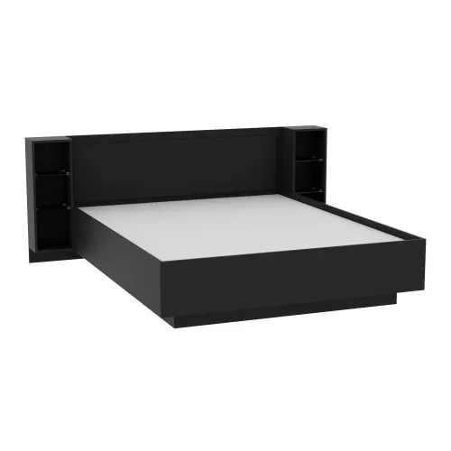 Кровать Кристалл №1 двуспальная, Антрацит, 2035х1976х850