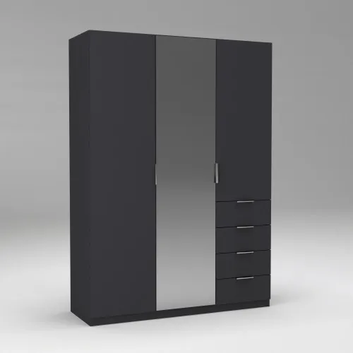 Шкаф Кристалл 2, Антрацит, 1500х520х2100