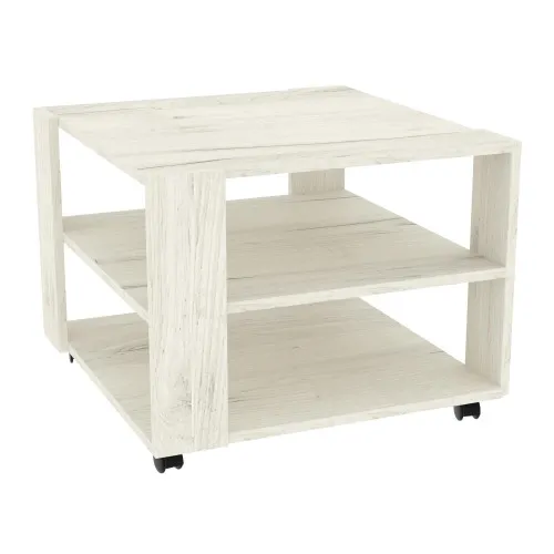 Стіл журнальний Квант №4, Дуб Крафт Білий, 600/600/450