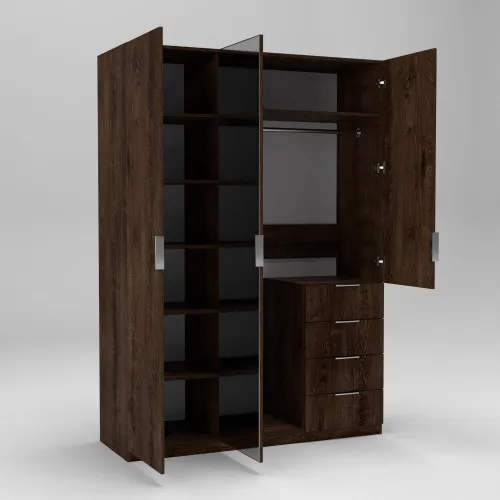 Шкаф Кристалл 2, Дуб Конкордия, 1500х520х2100