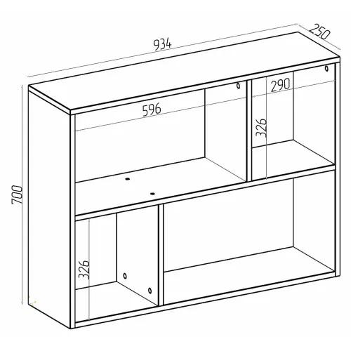 Полка приставная Т-9, Дуб Сонома Трюфель, 934/250/700