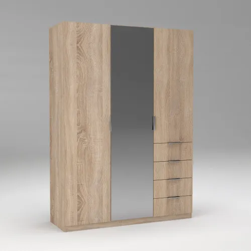 Шкаф Кристалл 2, Дуб Сонома, 1500х520х2100