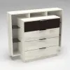 Комод Кристал, Дуб Крафт Белый/Венге Магия, 1200/450/1000