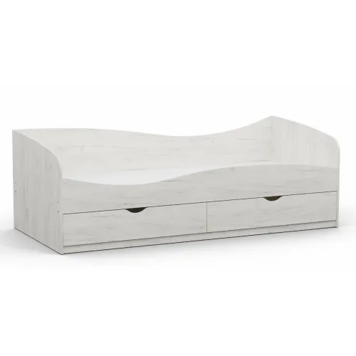 Кровать односпальная L-11, Дуб Крафт Белый, 2030х937х680