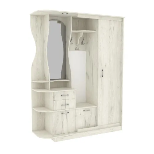 Прихожая Люкс-купе LUX, Дуб Крафт Белый, 1910/500/2100