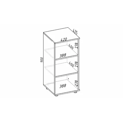 Стеллаж Ketrin, Дуб Аппалачи, 420/425/900