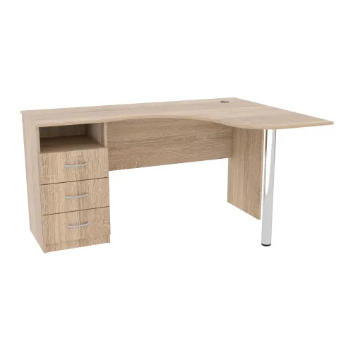 Стол угловой с ящиками ОСК-4, Дуб Сонома, 1500/1100/760