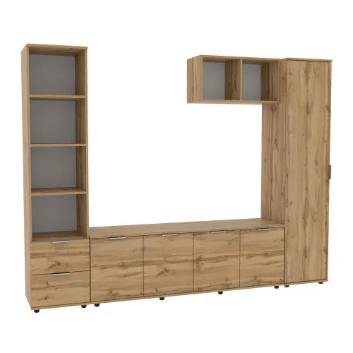 Стенка в гостиную Ketrin-2, Дуб Аппалачи, 2440х425х1880