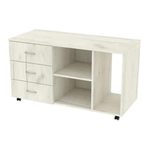 Тумба офисная ТМО-3, Дуб Крафт Белый, 1100/480/620