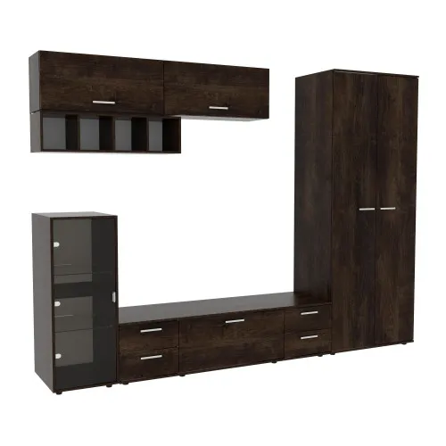 Стенка в гостиную Hugo-1, Дуб Конкордия, 2860х520х2120