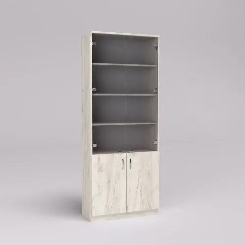 Шкаф офисный ОШС-1, Дуб Крафт Белый, 800/340/2100