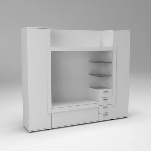 Стенка в гостиную под ТВ Exo-1, Белый, 2160х420х1850