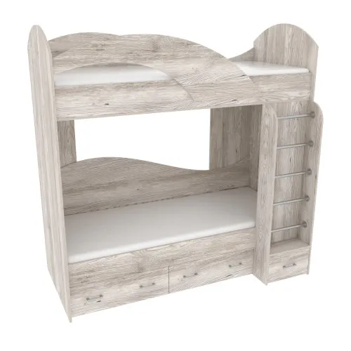 Ліжко двоповерхове, Самоа Димчастий, 2040х1000х2000