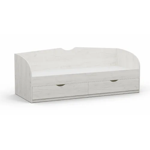 Кровать односпальная L-6, Дуб Крафт Белый, 2030х834х766