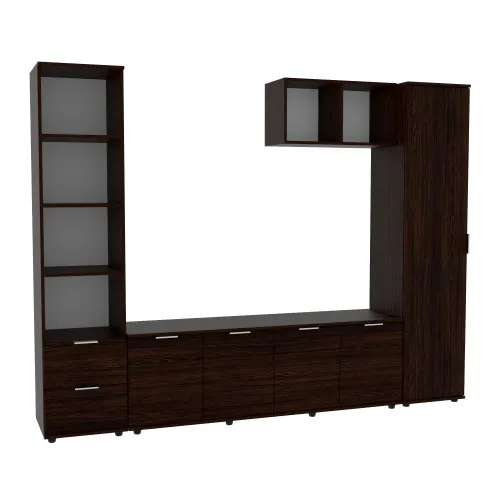 Стенка в гостиную Ketrin-2, Венге Магия, 2440х425х1880