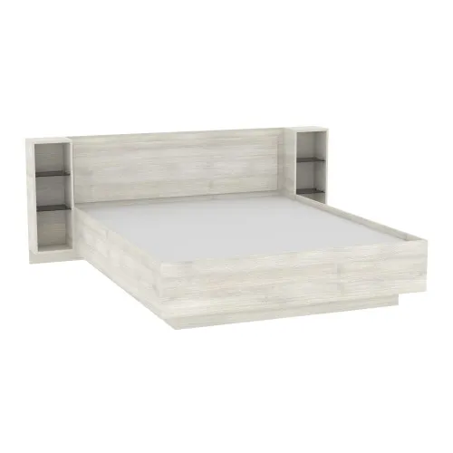 Кровать Кристалл №1 двуспальная, Дуб Шамони Светлый, 2035х1976х850