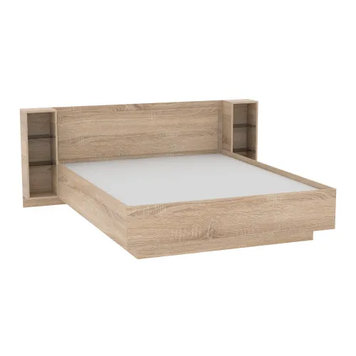 Кровать Кристалл №1 двуспальная, Дуб Сонома, 2035х1976х850