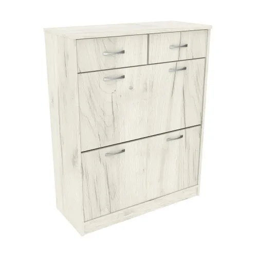 Тумба для обуви №2, Дуб Крафт Белый, 800/350/1010