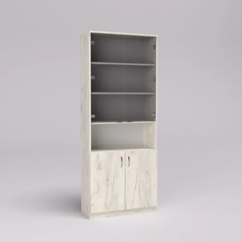 Шкаф офисный ОШС-2, Дуб Крафт Белый, 800/340/2100