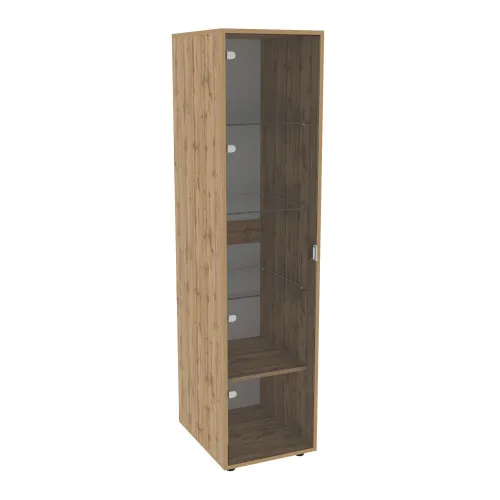 Пенал со стеклом Hugo H-4, Дуб Аппалачи, 420/520/1700