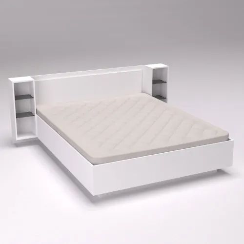 Кровать Кристалл №1 двуспальная, Белый, 2035х2176х850