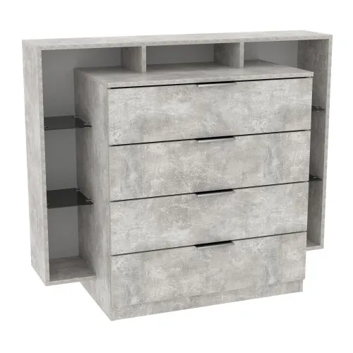 Комод Кристал, Бетон, 1200/450/1000