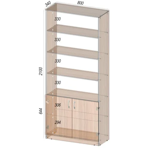 Тумба офисная ОС-2, Антрацит, 800/340/2100