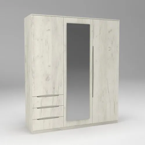 Шкаф Дельта 2, Дуб Крафт Белый, 1800х550х2100